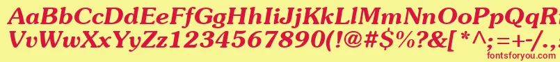 SouvienneBoldItalic Font – Red Fonts on Yellow Background