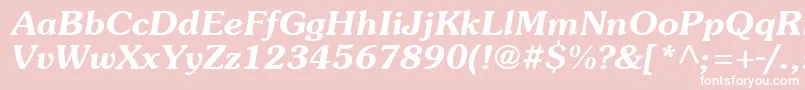 Fonte SouvienneBoldItalic – fontes brancas em um fundo rosa