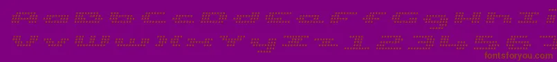 UpTinyLcdFourLightItalic Font – Brown Fonts on Purple Background