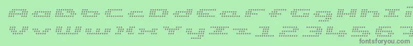 UpTinyLcdFourLightItalic Font – Gray Fonts on Green Background