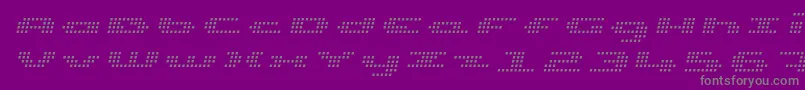 UpTinyLcdFourLightItalic Font – Gray Fonts on Purple Background