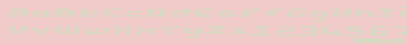 UpTinyLcdFourLightItalic-Schriftart – Grüne Schriften auf rosa Hintergrund