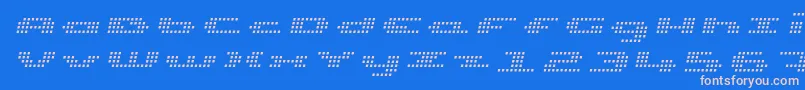 Шрифт UpTinyLcdFourLightItalic – розовые шрифты на синем фоне