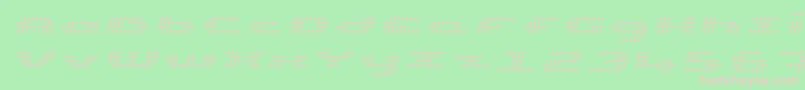 UpTinyLcdFourLightItalic Font – Pink Fonts on Green Background