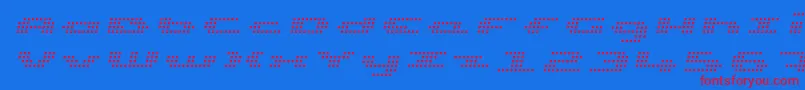 Fonte UpTinyLcdFourLightItalic – fontes vermelhas em um fundo azul