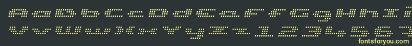 UpTinyLcdFourLightItalic Font – Yellow Fonts on Black Background