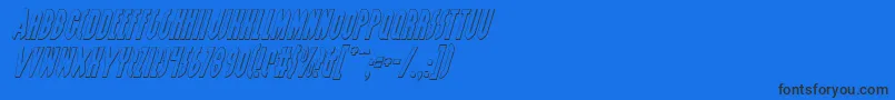 GrendelsMotherShadowItalic Font – Black Fonts on Blue Background