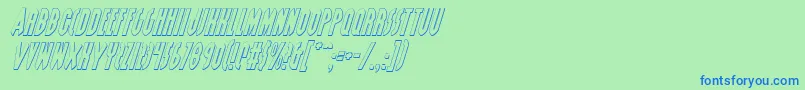 GrendelsMotherShadowItalic Font – Blue Fonts on Green Background