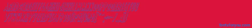 GrendelsMotherShadowItalic Font – Blue Fonts on Red Background