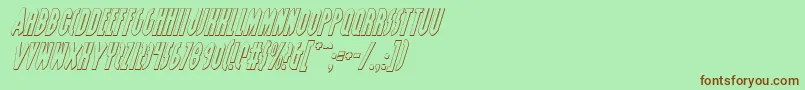 GrendelsMotherShadowItalic Font – Brown Fonts on Green Background