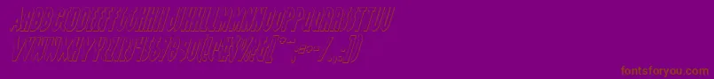 GrendelsMotherShadowItalic-Schriftart – Braune Schriften auf violettem Hintergrund