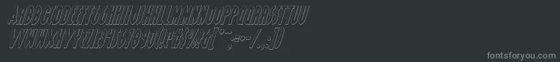 GrendelsMotherShadowItalic-Schriftart – Graue Schriften auf schwarzem Hintergrund