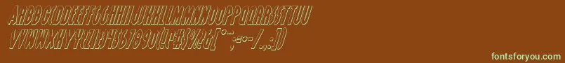 GrendelsMotherShadowItalic Font – Green Fonts on Brown Background