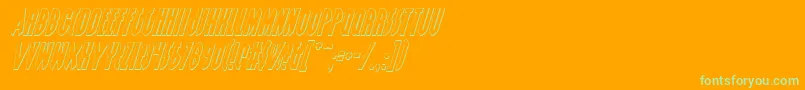 GrendelsMotherShadowItalic Font – Green Fonts on Orange Background