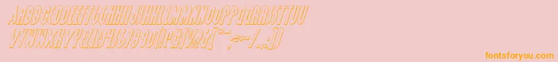 GrendelsMotherShadowItalic-Schriftart – Orangefarbene Schriften auf rosa Hintergrund