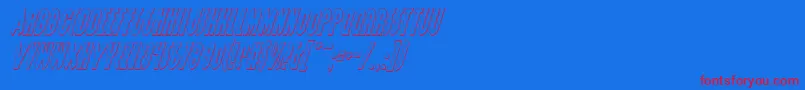 GrendelsMotherShadowItalic Font – Red Fonts on Blue Background