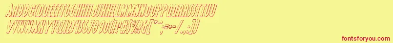 GrendelsMotherShadowItalic-Schriftart – Rote Schriften auf gelbem Hintergrund