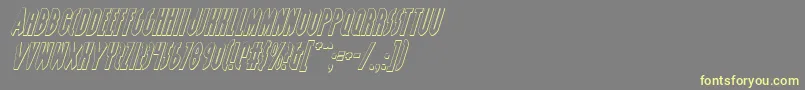 GrendelsMotherShadowItalic-fontti – keltaiset fontit harmaalla taustalla