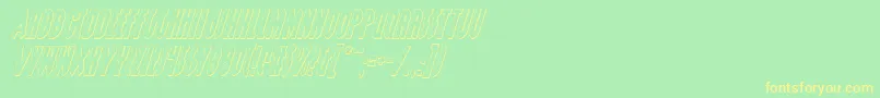 GrendelsMotherShadowItalic Font – Yellow Fonts on Green Background