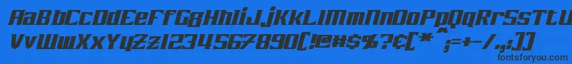 Шрифт ZarathosItalic – чёрные шрифты на синем фоне
