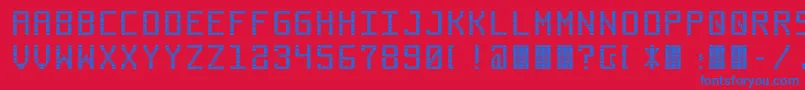 Commuter Font – Blue Fonts on Red Background