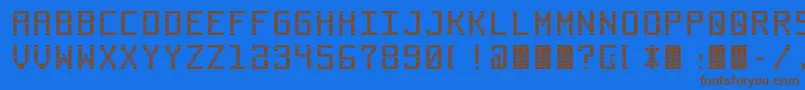 Commuter Font – Brown Fonts on Blue Background