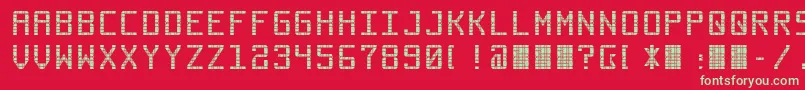 フォントCommuter – 赤い背景に緑の文字