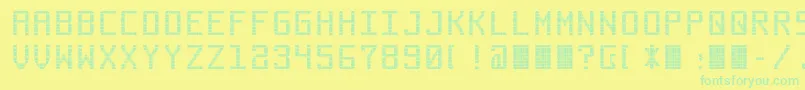 Commuter Font – Green Fonts on Yellow Background