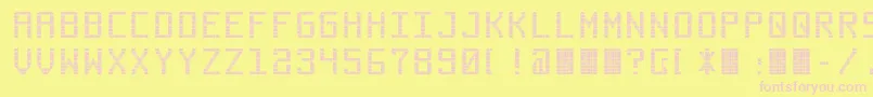 Commuter Font – Pink Fonts on Yellow Background