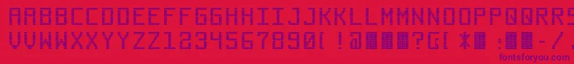 Commuter Font – Purple Fonts on Red Background
