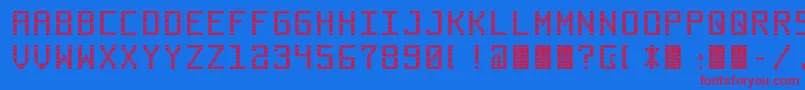 Commuter Font – Red Fonts on Blue Background