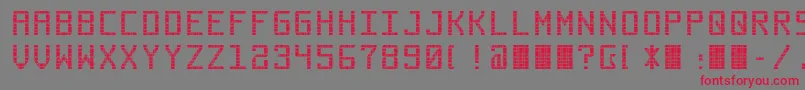 フォントCommuter – 赤い文字の灰色の背景