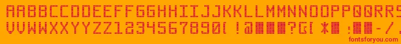 Commuter Font – Red Fonts on Orange Background