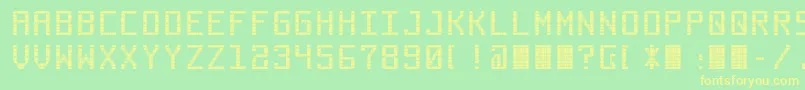 Weitere Informationen zur Commuter-Schriftart Commuter-Schriftart – Gelbe Schriften auf grünem Hintergrund