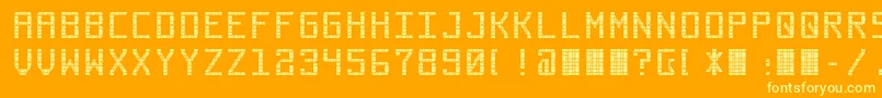 フォントCommuter – オレンジの背景に黄色の文字