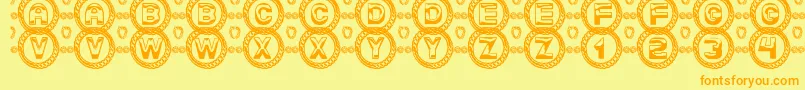 ComelySt Font – Orange Fonts on Yellow Background