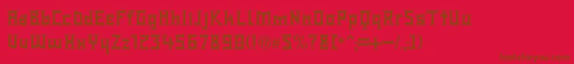 Więcej informacji o czcionce TypeKnight Czcionka TypeKnight – brązowe czcionki na czerwonym tle
