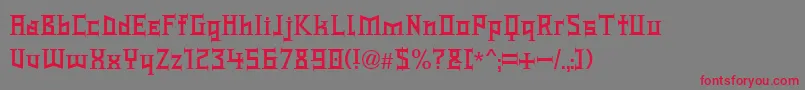 TypeKnight Font – Red Fonts on Gray Background