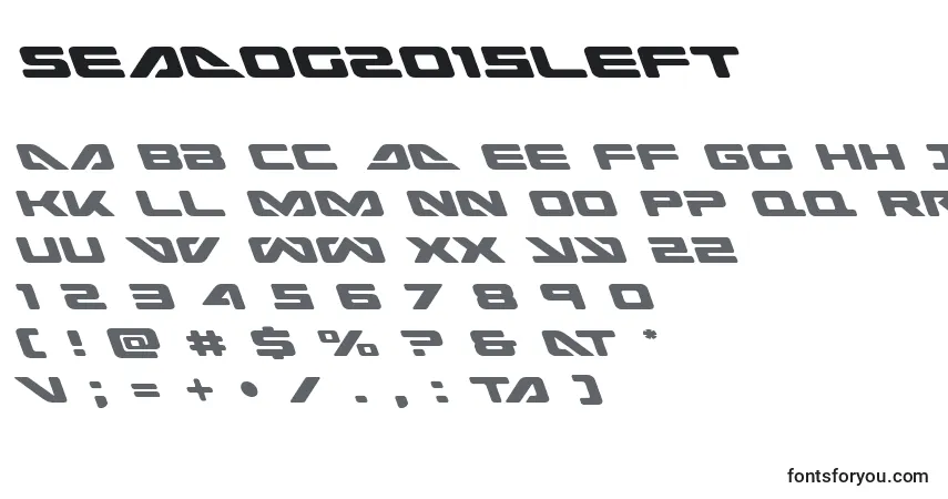 Шрифт Seadog2015left – алфавит, цифры, специальные символы