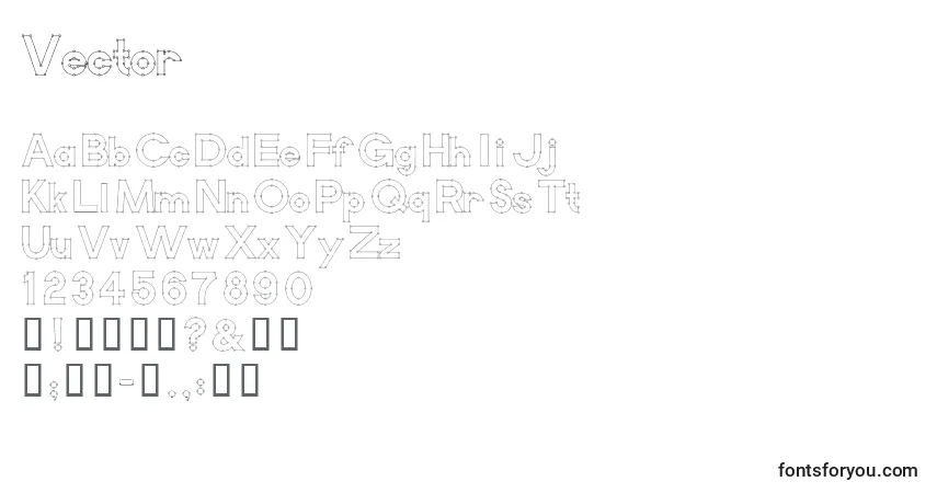 Шрифт Vector – алфавит, цифры, специальные символы