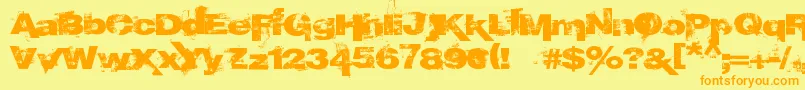 Fonte EpoxyHistory – fontes laranjas em um fundo amarelo