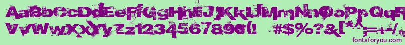 EpoxyHistory-Schriftart – Violette Schriften auf grünem Hintergrund