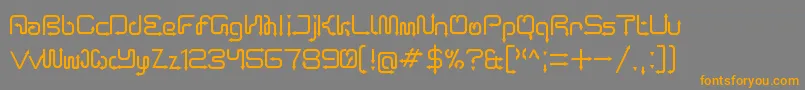 フォントArroTerminalRegular – オレンジの文字は灰色の背景にあります。