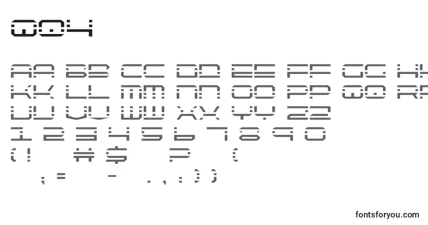 Schriftart Qq4 – Alphabet, Zahlen, spezielle Symbole