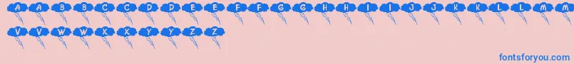 Czcionka Donnerwetter – niebieskie czcionki na różowym tle