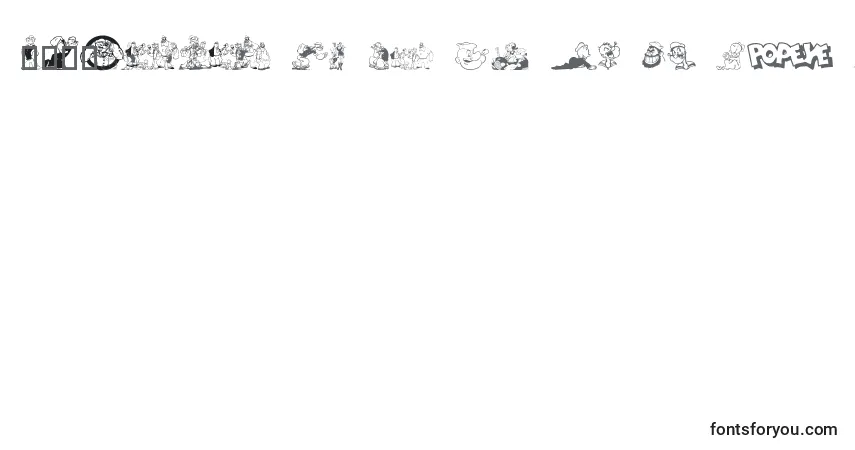 Шрифт Popeye – алфавит, цифры, специальные символы