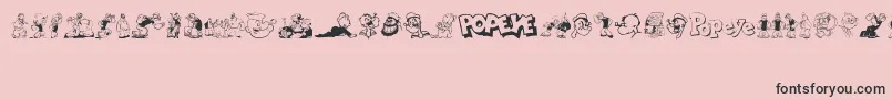 Popeye Font – Black Fonts on Pink Background