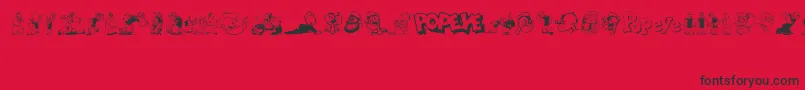 Popeye Font – Black Fonts on Red Background