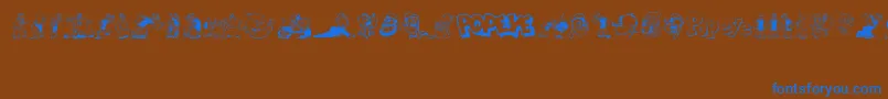 Popeye Font – Blue Fonts on Brown Background