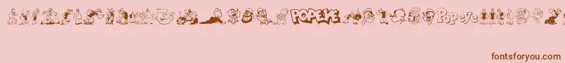 Popeye Font – Brown Fonts on Pink Background